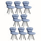 Black Steel Legs Dining Chairs Modern Armless Chair with Faux Leather Upholstered