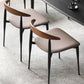 Modern Open Back Dining Chairs Faux Leather Cushion Armless Dining Side Chair