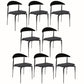 Modern Open Back Dining Chairs Faux Leather Cushion Armless Dining Side Chair