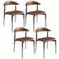 Modern Open Back Dining Chairs Faux Leather Cushion Armless Dining Side Chair