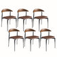Modern Open Back Dining Chairs Faux Leather Cushion Armless Dining Side Chair