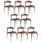 Modern Open Back Dining Chairs Faux Leather Cushion Armless Dining Side Chair