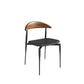 Modern Open Back Dining Chairs Faux Leather Cushion Armless Dining Side Chair