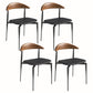 Modern Open Back Dining Chairs Faux Leather Cushion Armless Dining Side Chair