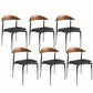Modern Open Back Dining Chairs Faux Leather Cushion Armless Dining Side Chair