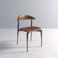Modern Open Back Dining Chairs Faux Leather Cushion Armless Dining Side Chair