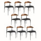 Modern Open Back Dining Chairs Faux Leather Cushion Armless Dining Side Chair
