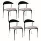 Modern Open Back Dining Chairs Faux Leather Cushion Armless Dining Side Chair