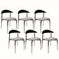 Modern Open Back Dining Chairs Faux Leather Cushion Armless Dining Side Chair