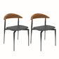 Modern Open Back Dining Chairs Faux Leather Cushion Armless Dining Side Chair