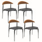 Modern Open Back Dining Chairs Faux Leather Cushion Armless Dining Side Chair