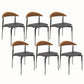 Modern Open Back Dining Chairs Faux Leather Cushion Armless Dining Side Chair
