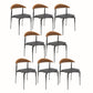 Modern Open Back Dining Chairs Faux Leather Cushion Armless Dining Side Chair