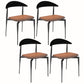 Modern Open Back Dining Chairs Faux Leather Cushion Armless Dining Side Chair
