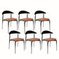 Modern Open Back Dining Chairs Faux Leather Cushion Armless Dining Side Chair