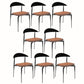 Modern Open Back Dining Chairs Faux Leather Cushion Armless Dining Side Chair