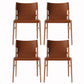 Faux Leather and Wood Armless Dining Chairs Modern Side Chair Set