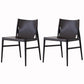 Faux Leather and Wood Armless Dining Chairs Modern Side Chair Set