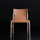 Faux Leather and Wood Armless Dining Chairs Modern Side Chair Set