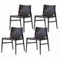 Faux Leather and Wood Armless Dining Chairs Modern Side Chair Set