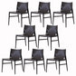 Faux Leather and Wood Armless Dining Chairs Modern Side Chair Set