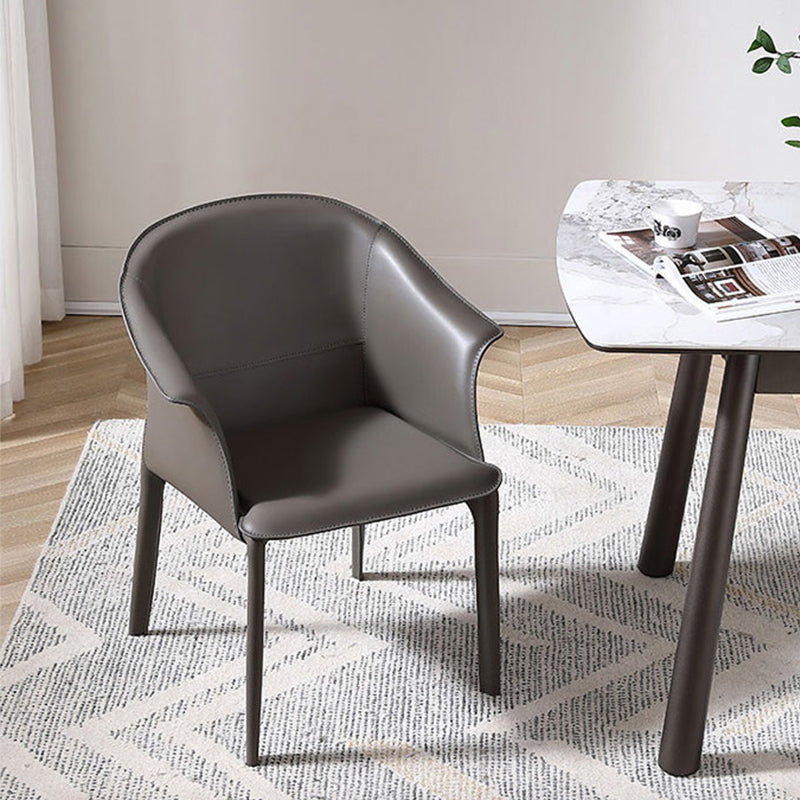 Faux Leather Dining Arm Chair Contemporary Dining Room Chair