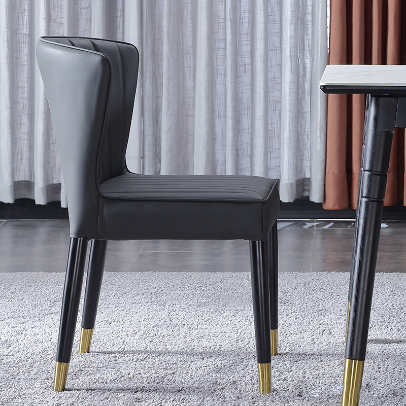 Silla de comedor de estilo moderno silla sin brazo con patas de madera para cocina