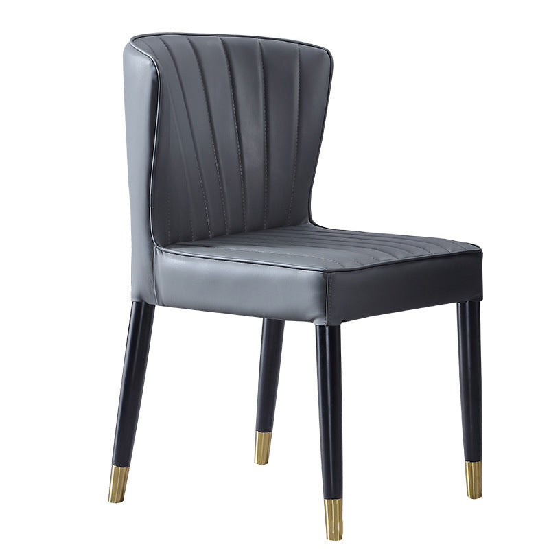 Silla de comedor de estilo moderno silla sin brazo con patas de madera para cocina