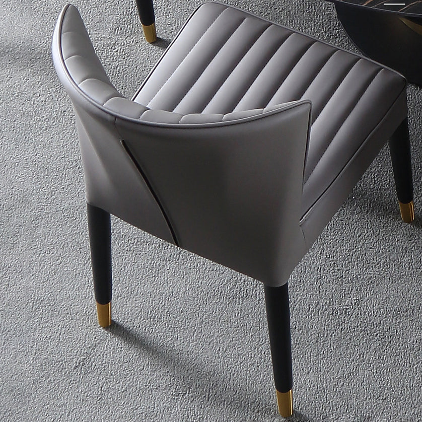 Silla de comedor de estilo moderno silla sin brazo con patas de madera para cocina