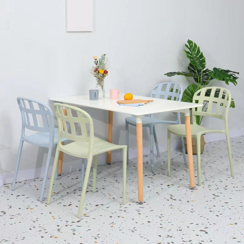 Plastic Armless Dining Chairs Scandinavian Style Home Dining Side Chair Clearhalo 'Dining Chairs' 'Dining Tables & Seating' 'dining_chair' 'furn' 'furn_dining_chair' 'Furniture' 'Kitchen & Dining Furniture' 5580814