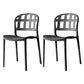Plastic Armless Dining Chairs Scandinavian Style Home Dining Side Chair Black 2 Piece Set Clearhalo 'Dining Chairs' 'Dining Tables & Seating' 'dining_chair' 'furn' 'furn_dining_chair' 'Furniture' 'Kitchen & Dining Furniture' 5580815