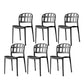 Plastic Armless Dining Chairs Scandinavian Style Home Dining Side Chair Black 6 Piece Set Clearhalo 'Dining Chairs' 'Dining Tables & Seating' 'dining_chair' 'furn' 'furn_dining_chair' 'Furniture' 'Kitchen & Dining Furniture' 5580819