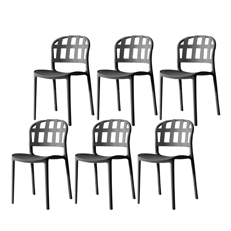 Plastic Armless Dining Chairs Scandinavian Style Home Dining Side Chair Black 6 Piece Set Clearhalo 'Dining Chairs' 'Dining Tables & Seating' 'dining_chair' 'furn' 'furn_dining_chair' 'Furniture' 'Kitchen & Dining Furniture' 5580819