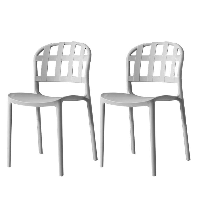 Plastic Armless Dining Chairs Scandinavian Style Home Dining Side Chair Grey 2 Piece Set Clearhalo 'Dining Chairs' 'Dining Tables & Seating' 'dining_chair' 'furn' 'furn_dining_chair' 'Furniture' 'Kitchen & Dining Furniture' 5580822