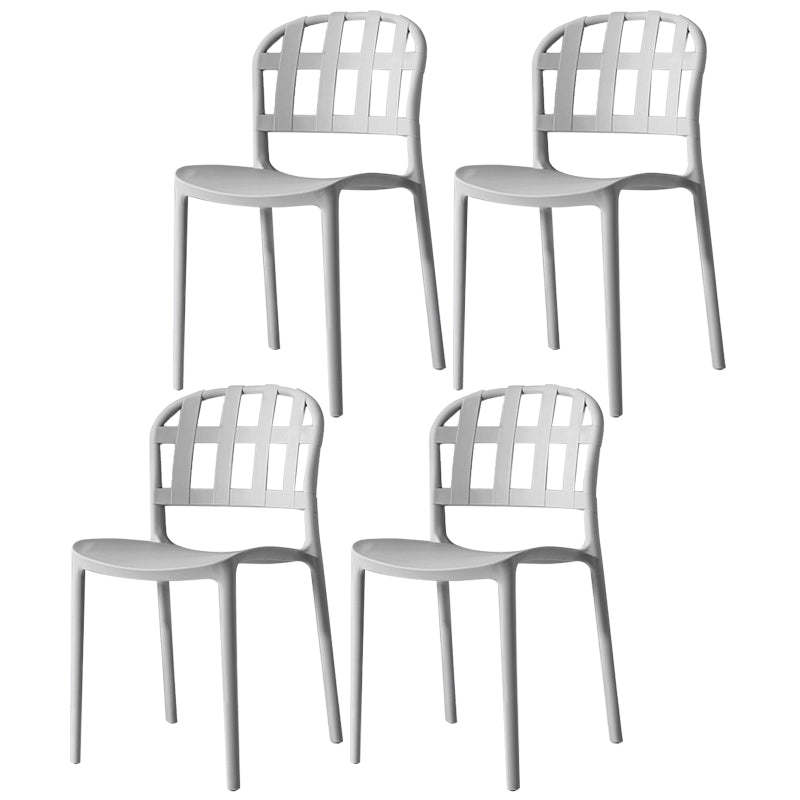 Plastic Armless Dining Chairs Scandinavian Style Home Dining Side Chair Grey 4 Piece Set Clearhalo 'Dining Chairs' 'Dining Tables & Seating' 'dining_chair' 'furn' 'furn_dining_chair' 'Furniture' 'Kitchen & Dining Furniture' 5580825