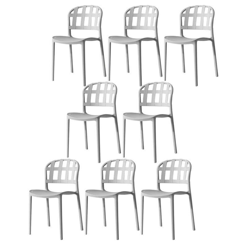Plastic Armless Dining Chairs Scandinavian Style Home Dining Side Chair Grey 8 Piece Set Clearhalo 'Dining Chairs' 'Dining Tables & Seating' 'dining_chair' 'furn' 'furn_dining_chair' 'Furniture' 'Kitchen & Dining Furniture' 5580829