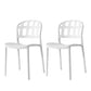 Plastic Armless Dining Chairs Scandinavian Style Home Dining Side Chair White 2 Piece Set Clearhalo 'Dining Chairs' 'Dining Tables & Seating' 'dining_chair' 'furn' 'furn_dining_chair' 'Furniture' 'Kitchen & Dining Furniture' 5580831