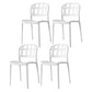 Plastic Armless Dining Chairs Scandinavian Style Home Dining Side Chair White 4 Piece Set Clearhalo 'Dining Chairs' 'Dining Tables & Seating' 'dining_chair' 'furn' 'furn_dining_chair' 'Furniture' 'Kitchen & Dining Furniture' 5580833