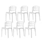 Plastic Armless Dining Chairs Scandinavian Style Home Dining Side Chair White 6 Piece Set Clearhalo 'Dining Chairs' 'Dining Tables & Seating' 'dining_chair' 'furn' 'furn_dining_chair' 'Furniture' 'Kitchen & Dining Furniture' 5580835