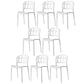 Plastic Armless Dining Chairs Scandinavian Style Home Dining Side Chair White 8 Piece Set Clearhalo 'Dining Chairs' 'Dining Tables & Seating' 'dining_chair' 'furn' 'furn_dining_chair' 'Furniture' 'Kitchen & Dining Furniture' 5580837