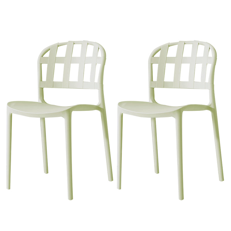 Plastic Armless Dining Chairs Scandinavian Style Home Dining Side Chair Light Green 2 Piece Set Clearhalo 'Dining Chairs' 'Dining Tables & Seating' 'dining_chair' 'furn' 'furn_dining_chair' 'Furniture' 'Kitchen & Dining Furniture' 5580839