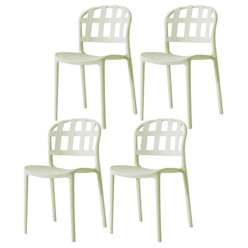 Plastic Armless Dining Chairs Scandinavian Style Home Dining Side Chair Light Green 4 Piece Set Clearhalo 'Dining Chairs' 'Dining Tables & Seating' 'dining_chair' 'furn' 'furn_dining_chair' 'Furniture' 'Kitchen & Dining Furniture' 5580840