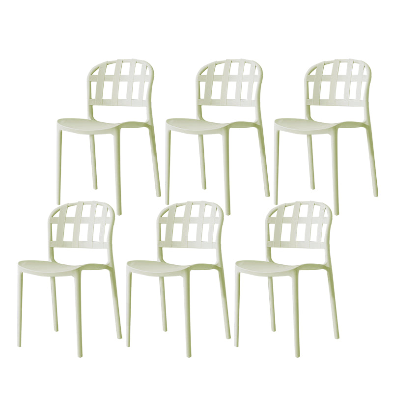 Plastic Armless Dining Chairs Scandinavian Style Home Dining Side Chair Light Green 6 Piece Set Clearhalo 'Dining Chairs' 'Dining Tables & Seating' 'dining_chair' 'furn' 'furn_dining_chair' 'Furniture' 'Kitchen & Dining Furniture' 5580842