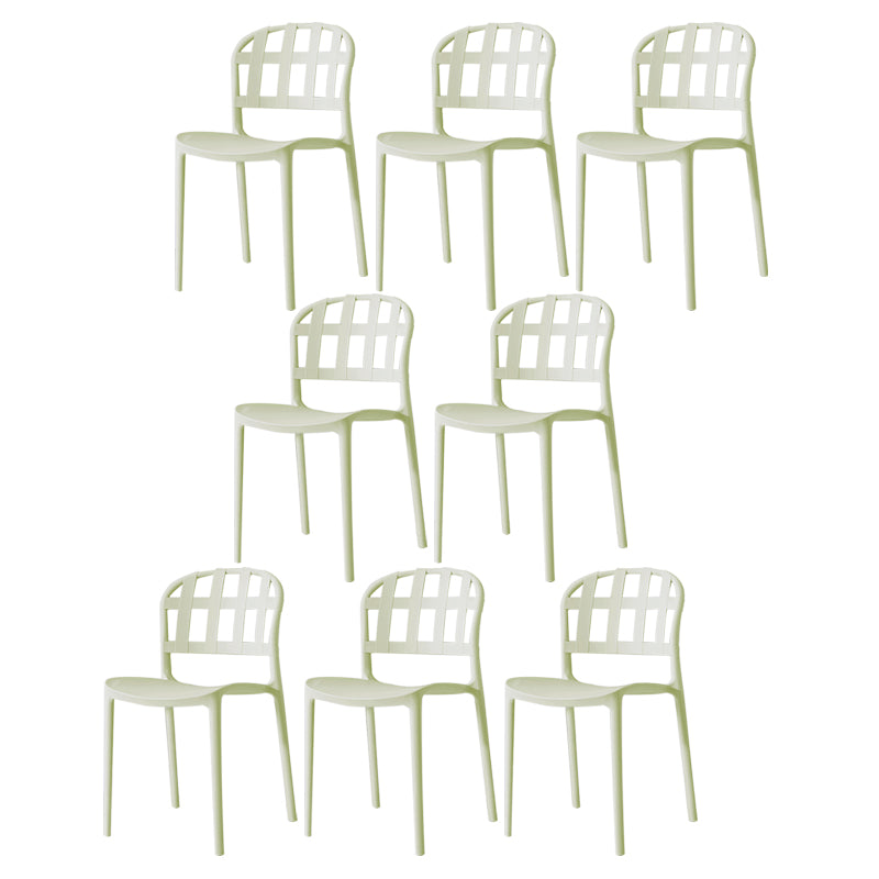 Plastic Armless Dining Chairs Scandinavian Style Home Dining Side Chair Light Green 8 Piece Set Clearhalo 'Dining Chairs' 'Dining Tables & Seating' 'dining_chair' 'furn' 'furn_dining_chair' 'Furniture' 'Kitchen & Dining Furniture' 5580844
