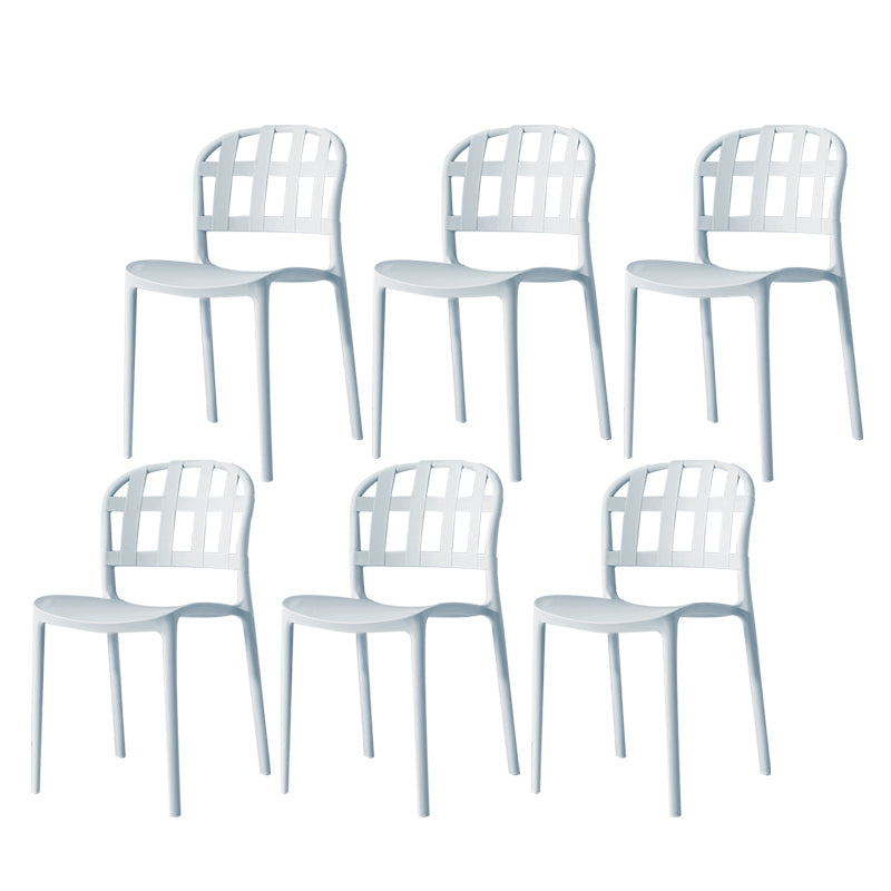 Plastic Armless Dining Chairs Scandinavian Style Home Dining Side Chair Blue-Gray 6 Piece Set Clearhalo 'Dining Chairs' 'Dining Tables & Seating' 'dining_chair' 'furn' 'furn_dining_chair' 'Furniture' 'Kitchen & Dining Furniture' 5580847