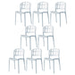 Plastic Armless Dining Chairs Scandinavian Style Home Dining Side Chair Blue-Gray 8 Piece Set Clearhalo 'Dining Chairs' 'Dining Tables & Seating' 'dining_chair' 'furn' 'furn_dining_chair' 'Furniture' 'Kitchen & Dining Furniture' 5580848