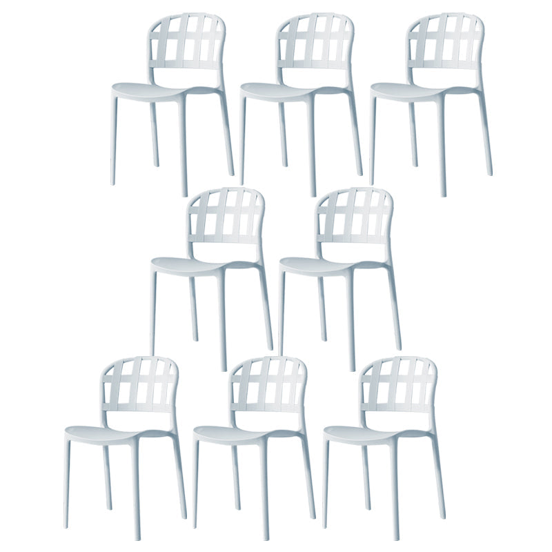 Plastic Armless Dining Chairs Scandinavian Style Home Dining Side Chair Blue-Gray 8 Piece Set Clearhalo 'Dining Chairs' 'Dining Tables & Seating' 'dining_chair' 'furn' 'furn_dining_chair' 'Furniture' 'Kitchen & Dining Furniture' 5580848