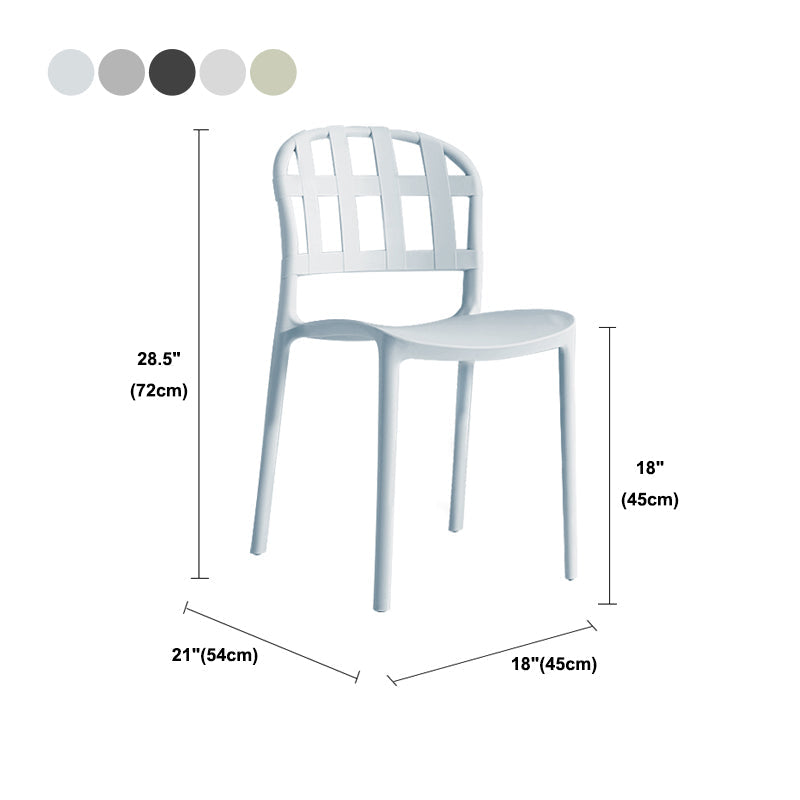 Plastic Armless Dining Chairs Scandinavian Style Home Dining Side Chair Clearhalo 'Dining Chairs' 'Dining Tables & Seating' 'dining_chair' 'furn' 'furn_dining_chair' 'Furniture' 'Kitchen & Dining Furniture' 5580849