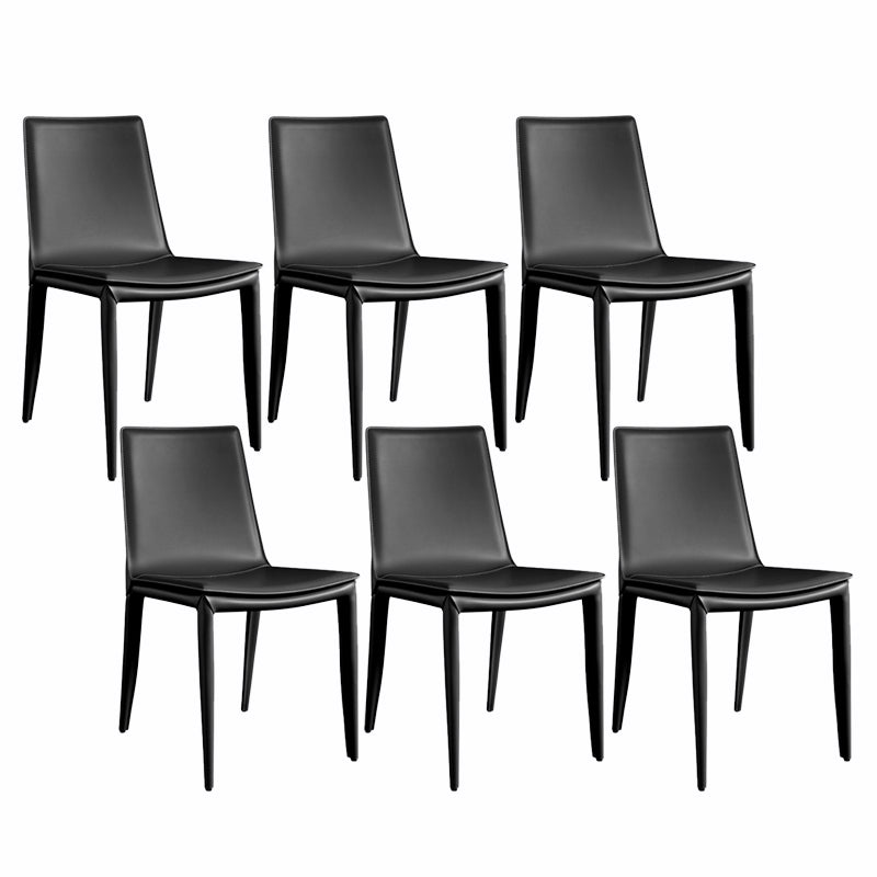 Upholstered Armless Dining Chairs Faux Leather Dining Side Chair