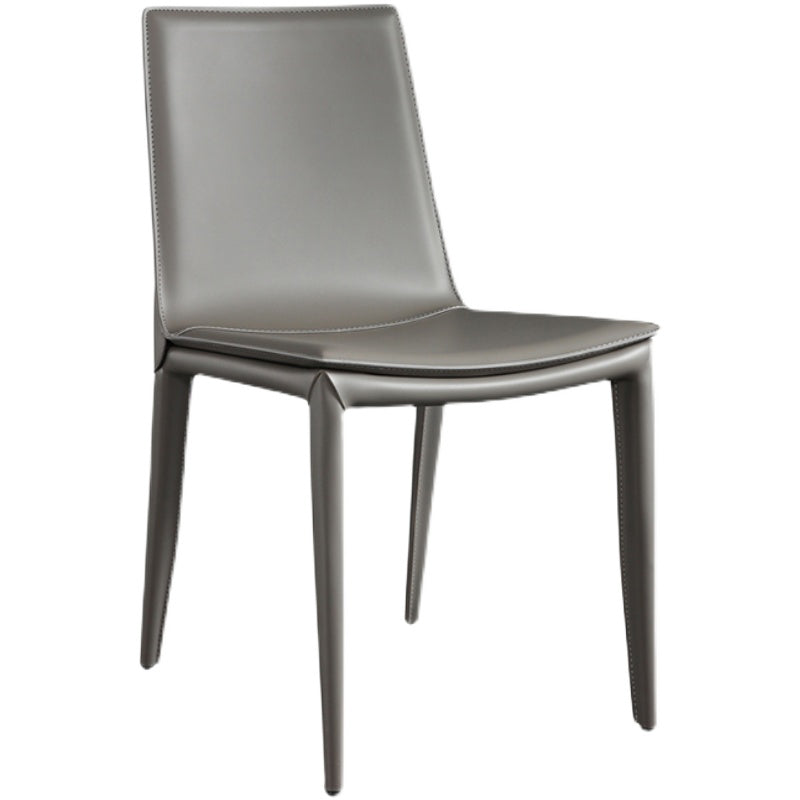 Upholstered Armless Dining Chairs Faux Leather Dining Side Chair
